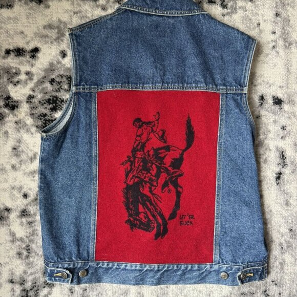 Vintage Pendleton Denim Wool Sleeveless Jacket - Picture 2 of 5